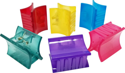 

Evolution Hair Clips, Claw Clips , Butterfly Clips, Medium, Rectangle Grip Transluscent Colors for Women / Girls, Pack of 6 Hair Claw(Multicolor)