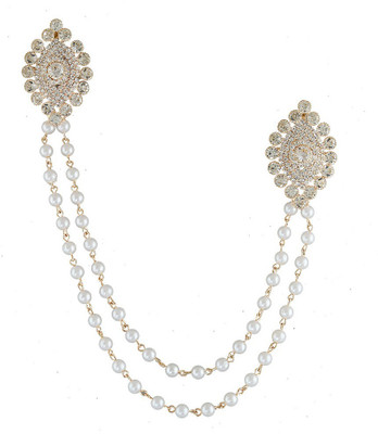 

Anuradha Art Jewellery Hair Brooch Bun Clip(White, Gold)