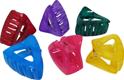 

Evolution Hair Clips, Claw Clips , Butterfly Clips, Med, Triangle Transluscent Colors for Women / Girls,Pack of 6 Hair Claw(Multicolor)
