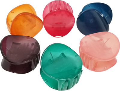 

Evolution Hair Clips, Claw Clips , Butterfly Clips, Medium, Circle Transluscent Colors for Women / Girls, Pack of 6 Hair Clip(Multicolor)