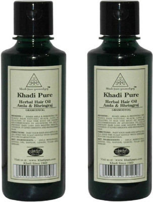 

KHADI PURE GRAMODYOG HERBAL AMLA & BHRINGRAJ HAIR OIL-For Hair Growth & Dandruff Hair Oil(420 ml)