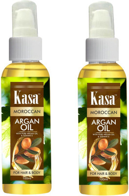 

Kasa Moroccan Argan Oil [ with Almond Oil & sesame Oil] for Hair Growth & Strength 100 ml Pack of 2 Hair Oil(100 ml)