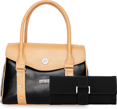 

Lady bar Hand-held Bag(Black, Tan)