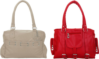 

Lady bar Shoulder Bag(Grey, Red)