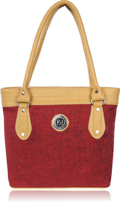 

Leather Land Shoulder Bag(Red, Beige), Beige;red