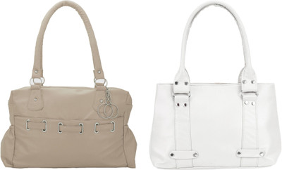 

Lady bar Shoulder Bag(Grey, White)