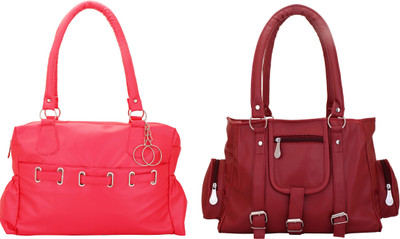 

Lady bar Shoulder Bag(Pink, Maroon), Maroon;pink