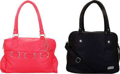 

Lady bar Shoulder Bag(Pink, Black), Black;pink
