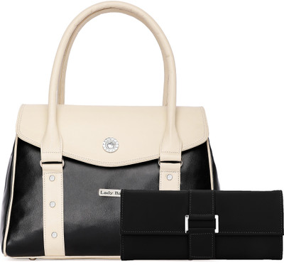 

Lady bar Hand-held Bag(Beige, Black)