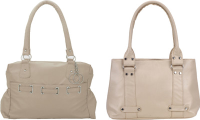 

Lady bar Shoulder Bag(Grey, Beige), Beige;grey