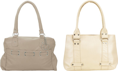 

Lady bar Shoulder Bag(Grey, Tan)