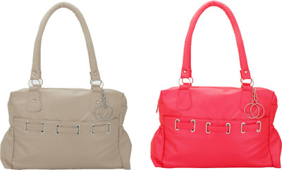 

Lady bar Shoulder Bag(Grey, Pink)