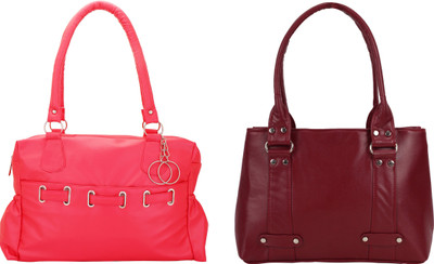 

Lady bar Shoulder Bag(Pink, Maroon), Maroon;pink