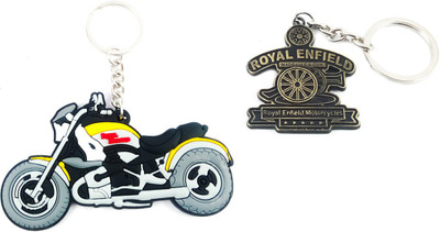 

ShopTop Royal Enfield Combo keyring of 2 ( metal & ruber) Key Chain