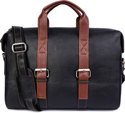

Kandel London 15.6 inch Expandable Laptop Messenger Bag(Black, Brown)