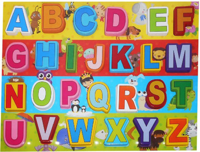 

M-Alive ABC Learning Alphabetical Colorful Wooden Letter Blocks Toy with Wooden Tray For Kids(Multicolor)