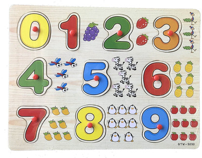 

M-Alive Unbreakable Wooden 0-9 Number With Knobs(Multicolor)