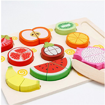 M-Alive Magnetic Wooden Fruits Pretend Play Set Kid Educational Development Toy (10 pcs)(Multicolor)