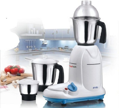 

Royal Touch Ultimate Kichen Choice Aristo 600 W Mixer Grinder(White, Silver, 3 Jars), Silver;white