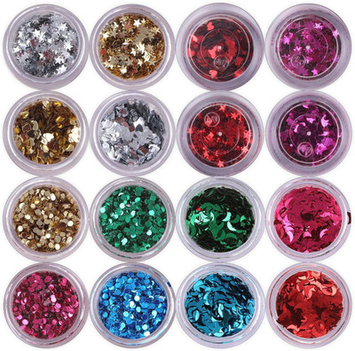 

Shrih 16 Container Nail Art in Different Shape and Color(Multicolour)