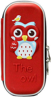 

Shopkooky Pencil case for kids premium quality cute owl face hardtop small box with compartment ecofriendly canvas designer student pen coin purse pouch cosmetic makeup bag pattern zipper carry your brush eraser sharpener scale markers highlighters glue s