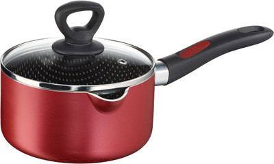 

TEFAL Simply Chef Sauce Pan 16 cm diameter with Lid(Aluminium, Non-stick), Red