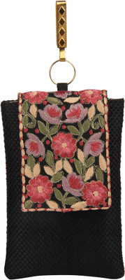 

Sunbeams SB3038BK Jute Reshamwork Flap Juda mobile Pouch Mobile Pouch(Black)
