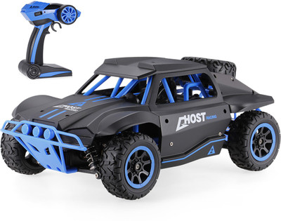 

Kiditos 1:18 Scale 2.4GHz 4WD High Speed Short Truck Off-road Racing Rally Car, Brushed Motor - RTR(Black, Blue)