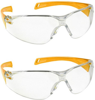 

Vezual Orange Scratch Resistance Lens (Pack of 2) Power Tool, Laboratory, Wood-working Safety Goggle(Free-size)