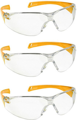 

Vezual Orange Scratch Resistance Lens (Pack of 3) Power Tool, Laboratory, Wood-working Safety Goggle(Free-size)