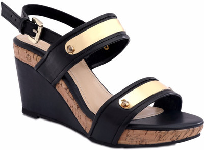 

JAS&NISH Women Black Wedges
