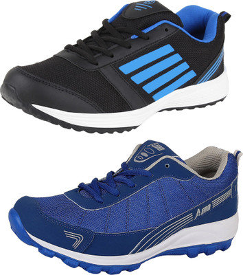 

Aero 02 Pair Combo Power Play Running Shoes For Men(Blue, Grey, Black, Blue, Rblue::grey::black::rblue