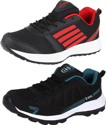 

Aero 02 Pair Combo Power Play Running Shoes For Men(Black, Blue, Black, Red, Black::cyan::black::red