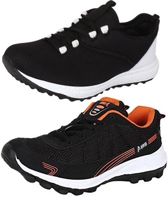 

Aero 02 Pair Combo Power Play Running Shoes For Men(Black, Orange, Black, White