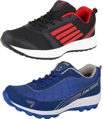 

Aero 02 Pair Combo Power Play Running Shoes For Men(Blue, Grey, Black, Red, Rblue::grey::black::red