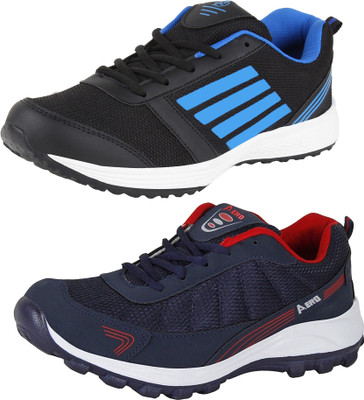 

Aero 02 Pair Combo Power Play Running Shoes For Men(Multicolor, Blue::red::black::rblue