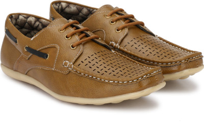 

Hirel's Hirel's Tan Boat Loafer Casual Shoes Loafers For Men(Tan
