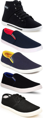 

Long Walk Men Combo pack of 5 Casuals For Men(Multicolor