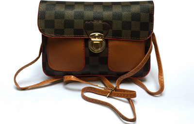 

Urban Interia Women Casual Black, Brown Leatherette Sling Bag