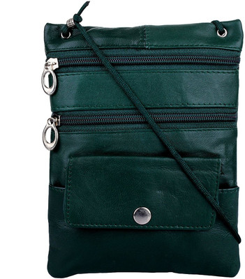 

K London Women Casual Green Genuine Leather Sling Bag