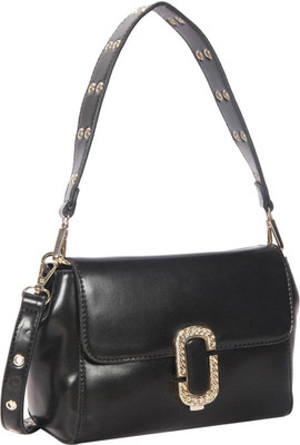 

Bagkok Women Evening/Party Black PU Sling Bag