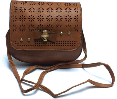 

Urban Interia Women Casual Brown Leatherette Sling Bag