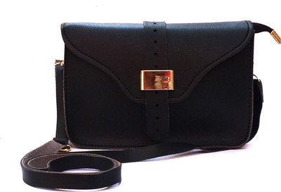 

Urban Interia Women Casual Black Leatherette Sling Bag