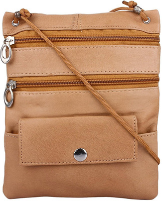 

K London Women Casual Beige Genuine Leather Sling Bag