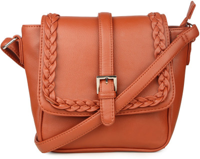 

BUWCH Women Casual Tan PU, Polyester Sling Bag