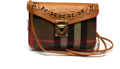 

Urban Interia Women Casual Grey, Brown Leatherette Sling Bag, Brown;grey