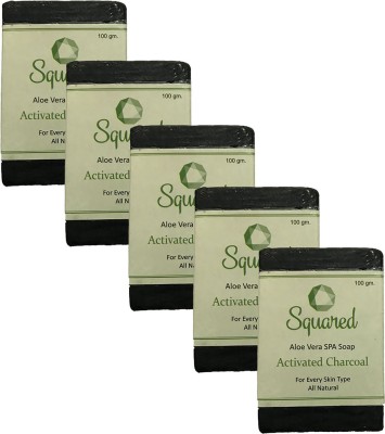 

Squared Activated Charcoal Soap for skin purification and pollution free skin(500 g, Pack of 5)