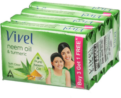 

Vivel Neem Oil & Turmeric Soap(300 g, Pack of 4)