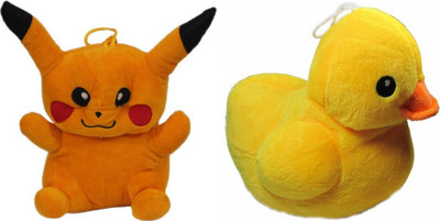 

Shopfloor.XYZ Stuffed soft toy PIKACHU Adorable Combo of DUCK Stuffed Plush For Kids/ Birthday Gift for (Combo of Two) - 26 cm(Multicolor)