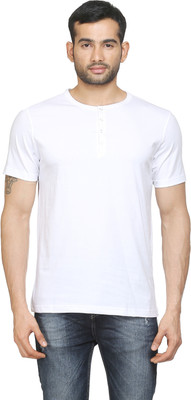 

Poshuis Solid Men's Henley White T-Shirt